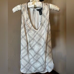 NWT White House Black Market Silky Plaid Tank Top Small
